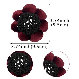 5 Pack Large Ballet Hair Bun Covers with Flower Ponytail Elastic Knit Mesh Snood Holders - Invisible Nets and Accessories for Dancer, Skater, Bank Clerk | Thinslimer