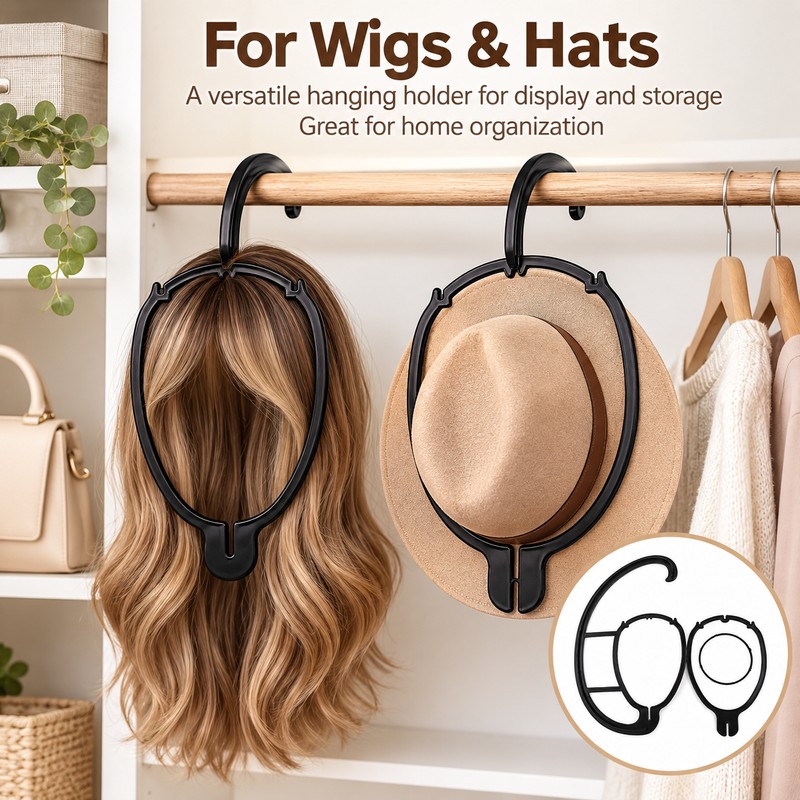 15-Inch Wig Hanger for Wig Storage – Collapsible Hanging PE