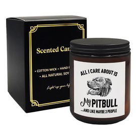 Mancheng-zi Pitbull Gifts for Women, Pitbull Mom Gifts, Pitbull Dog Candle, It's not Dog Hair It's Pitbull Glitter Scented Candles