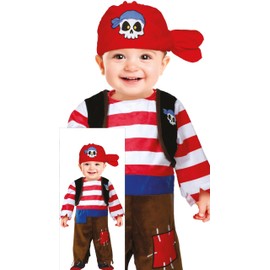 FIESTAS GUIRCA Adventurous Pirate Baby Fancy Dress Costume - Baby Pirate - Toddler Boys Fancy Dress Costume - Baby Boys Age 12-18 Months