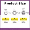 Swpeet 150Pcs SAE 304 Stainless Steel #8-32 Hex Lock Nuts