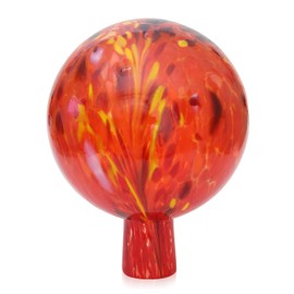 Lauschaer Glas Glass Garden Ball with Granules Tomato Red Height 15 cm Diameter 12 cm Hand-Blown Hand Shaped