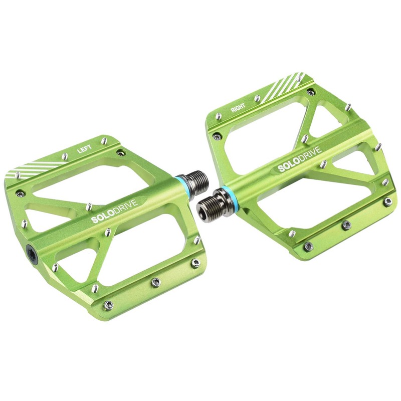 SOLODRIVE Mountain Bike Flat Pedals, Low-Profile Aluminium Alloy Bicycle Pedals,