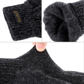 HeySocks Men's Winter Gloves Warm Gloves Thermal Knitted Gloves for Cycling Running Outdoor, gray