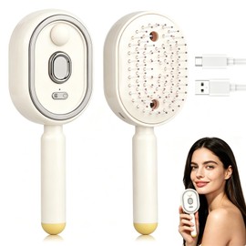 2026 Upgraded Electric Spray air Cushion Massage Comb, 5 in 1 Rechargeable Air Cushion Hair Brush, Retractable Hairs Massage Brush for Frizzy Hair & Scalp Care, Anti-Static & Detangling