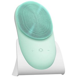 cepillo para polvo de limpieza facial sónico 3 en 1 (9 velocidades ajustables), cepillo para polvo facial de silicona con masaje climatizado, ayuda a 