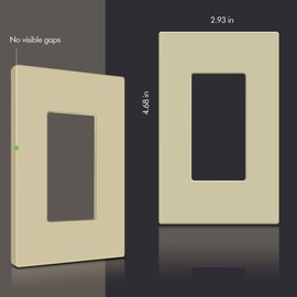 ENERLITES Screwless Decorator Wall Plate Child Safe Outlet Cover, Size 1-Gang 4.68" H x 2.93" L, Unbreakable Polycarbonate Thermoplastic, SI8831-I, Glossy, Ivory