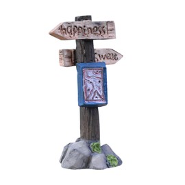 Allayu Moss Micro Landscape Decoration Signpost Resin Miniature Lucky Sweet Craft Simulation Street Sign Fairy Garden Decor