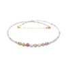 Pink Opal Chain Natural Stone 925 Sterling Silver 24K Gold