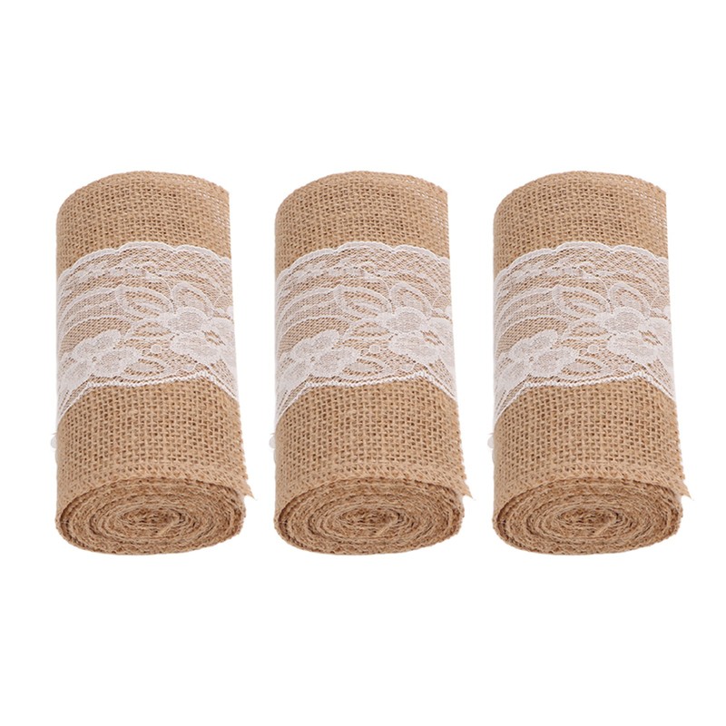 3 Rolls Jute Lace Ribbon Simple Elegant Jute Lace Ribbon