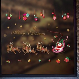 Decalplanet Christmas Wall Decals Xmas Snowflake Window Clings Removable DIY Wall Art Holiday Window Sticker Bedroom Door Décor