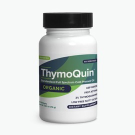 ThymoQuin ThymoQuin Organic Cold-Pressed Black Seed Oil | Pure Nigella Sativa with 3% Thymoquinone for Immune, Skin, and Joint Health | USDA Certified & Non-GMO | 2 Pack