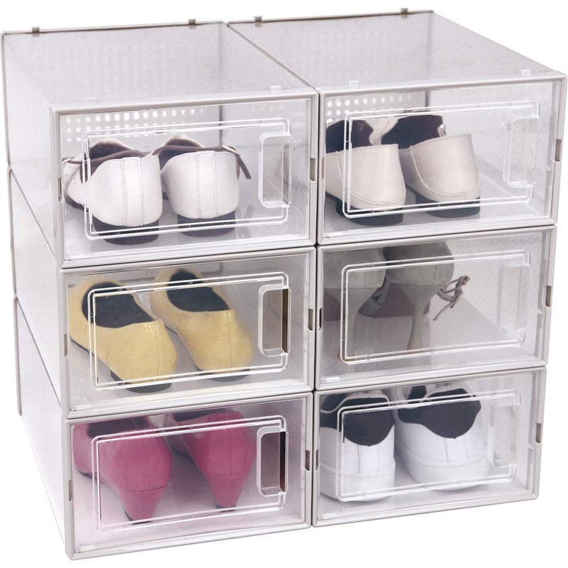 OnDisplay Clik Stackable Interlocking Shoe Box System (Standard Clear/White, Set
