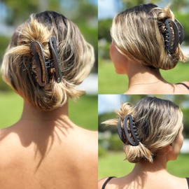 Camila Paris CP3124 French Hair Clip for Women, Gray, Girls Hair Claw Clip Jaw Fashion Durable and Styling Hair Accessories for Women, Luxury Ladies Strong Hold No Slip Grip Clamp, Made in France