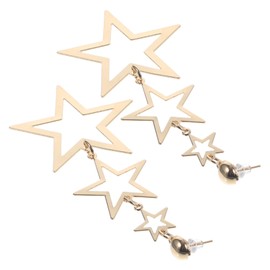 Kisangel Minimalist Star Earrings for Women Unique Multi Layer Dangle Ear Decoration Elegant Charm for Parties Weddings Daily Wear