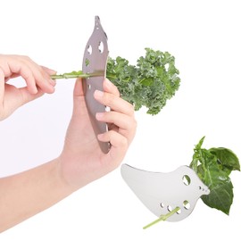 Lefipet Herb Stripper,Stainless Steel Kitchen Herb Leaf Stripping Tool with holes Metal Herb Chopper for Kale,Chard,Collard Greens,Parsley,Thyme,Basil,Taragon,Rosemary