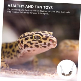 Abaodam Wooden Hanging Reptile Bridge Wide Lizard Ladder for Cage Climbing Animal Exercise and Coordination Training Decorative Terrarium Climbing Accessory for Lizards and Chameleons