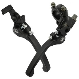 Terisass Motorcycle Brake Lever Aluminium Alloy Motorcycle Folding Brake Clutch Lever Kit Adjustable Brake Lever Handle for CRF IRBIS Apollo Xmotos KAYO BSE Pit Dirt Bike Universal