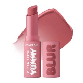 COVERGIRL Clean Fresh Yummy Blur Lipstick, Blurring Effect, Matte Lip Color, Fresh Pear Flavored, Vegan Formula - 140 Into the Blur (Mauvy Pink)
