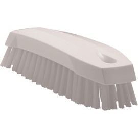 Vikan 35875 Hand-Held Scrub Brush, Polypropylene, Polyester Bristle, 7", White