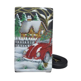 Anuschka Women’s Hand-Painted Genuine Leather RFID Blocking Smartphone Crossbody - Hippie Holiday