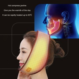 Heated Jawline Facial Strap, Reduce Discomfort Chin Hot Compress Wrap Pad for Neck Wrist Knee, Carbon Fiber Material, Multifunctional Portable Face Heating Pad for TMJ Relief