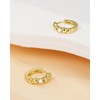 14K Gold Plated Heart Huggie Earrings, 925 Sterling Silver Small