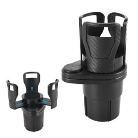 Huabuy Car Cup Holder Expander, Expanding Cup Holder with Adjustable Base, Universal Car Accessories Vehicles Drink Extender for 2.5" to 5.5" Diameters Cups & Bottles, Black