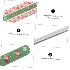 Beavorty 24pcs Christmas Nail Files Festive Grit Tools for Manicure Salon Use for Women Girls for Nail