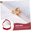 STOBAZA 2 Pack Heart Shaped Ring Boxes Flocked Jewelry Storage