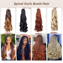 24 Inch French Curl Braiding Hair Pre Stretched 6 Packs Loose Wave Bouncy Braiding Hair Spiral Curly Braids Hair Extensions (T33)