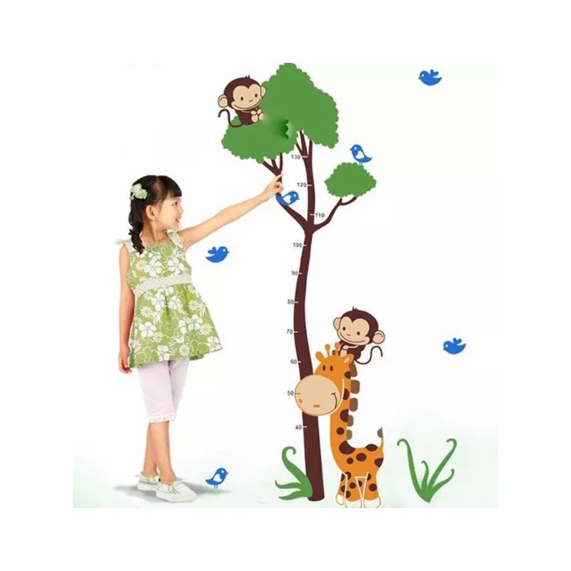 DaraBaby Vinil Decorativo Infantil Regla Medicion Cuarto Sala Jirafa