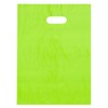 9x12 Lime Green Die Cut Handle Plastic Shopping Bags 100/cs