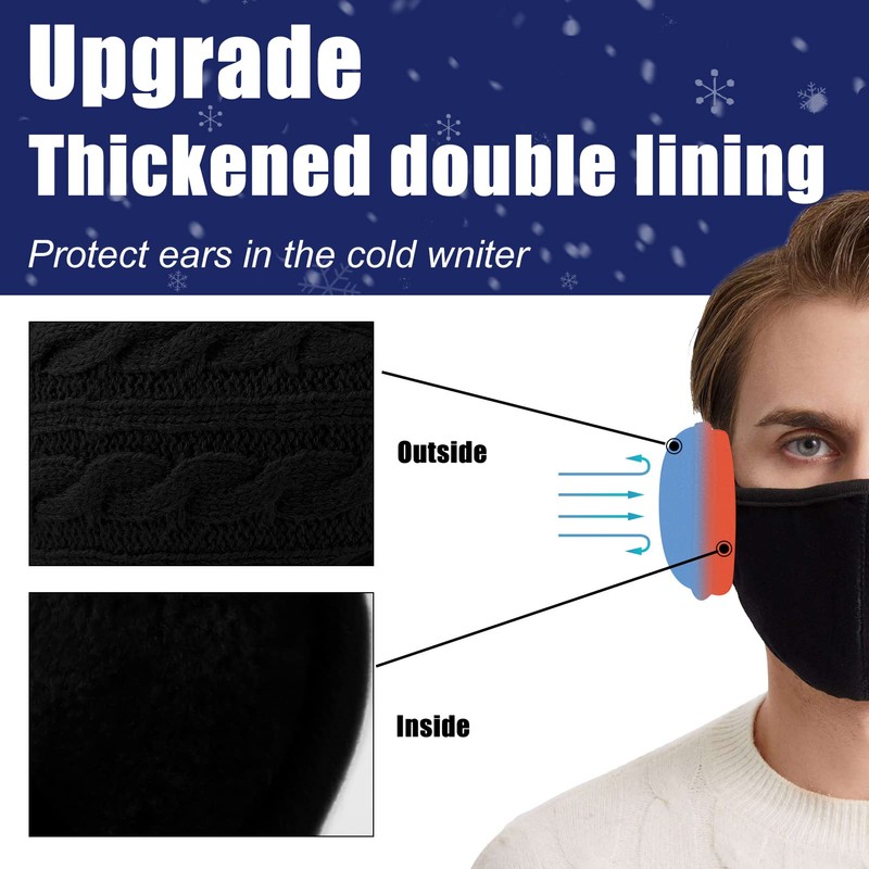 GERGELLA Ear Warmers For Men Women Foldable Fleece Unisex Winter