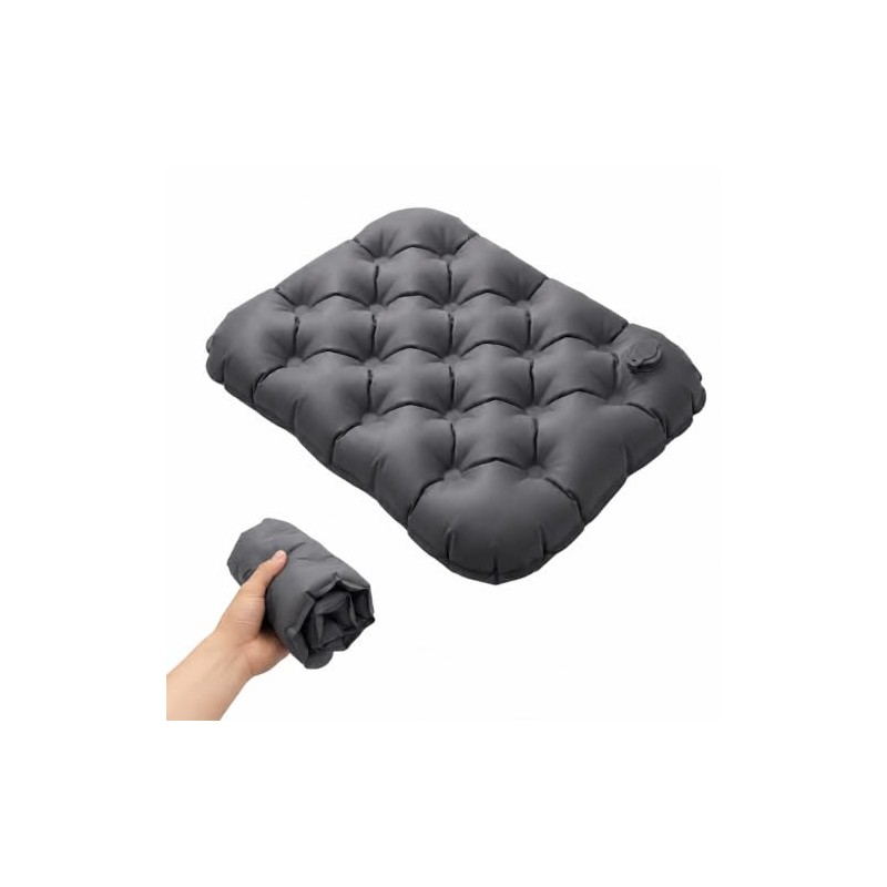Cojín Inflable para Asiento de Avión y Viajes Largos, Portátil