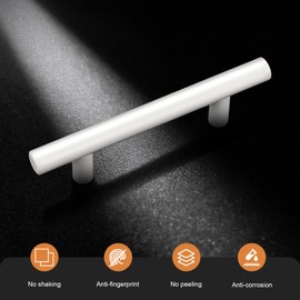 Probrico 30 Pack| White Cabinet Pulls 2-1/2 Inch T Bar Euro Style Handles Kitchen Cupboard Stainless Steel Modern Cabinet Hardware