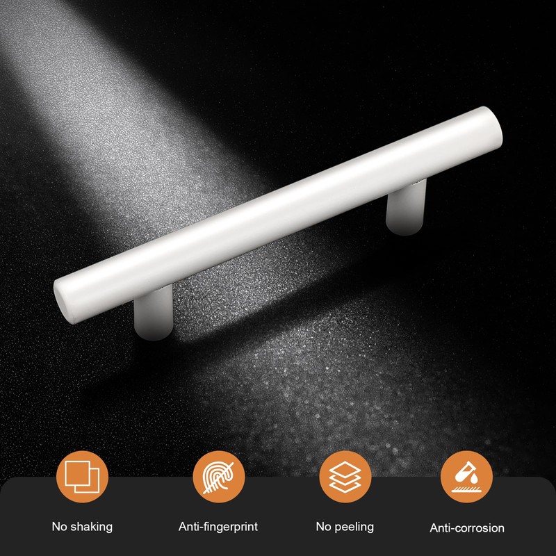 Probrico 30 Pack| White Cabinet Pulls 2-1/2 Inch T Bar