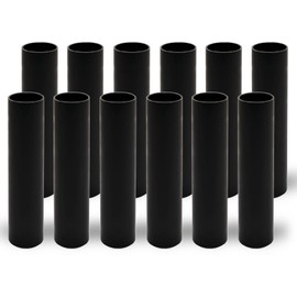 2 3 4 6 7 Inch Black Plastic Candle Cover Sleeves,Chandelier Socket Sleeves,Candelabra Base E12 Socket Covers Set of 12 (6-Inch Long / 12-Pack)