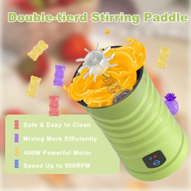 Gummy Maker Mixer Candy Machine, Infused Herb Edible Gummy Making Kit, 304 Stainless Steel Inner, DIY Herb Candies, Include 1 Bear Mold, 1 Fruit Mold, 2 Dropper, 1 Mixing Rod, Green