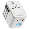 decqle Universal Travel Adapter, International Travel Plug Adapter with 2