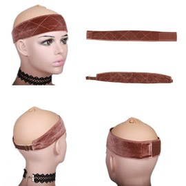 TOBBST Wig Grip Headbands for Women,2 Pieces Adjustable wig grip band for lace front,No Slip Wig Scarf Hat Grip Wig Band (Light Brown)