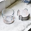 6Pcs Drink Coasters with Holder, Marble Style Ceramic Drink Coaster,