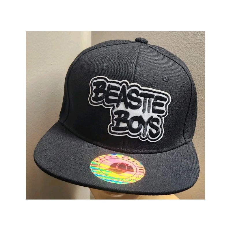 Beastie Boys Band Hat Solid Black Flat Bill Snapback Hat