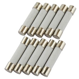 Pack of 10 SeKi Ceramic Fuses 10 A, 6 x 30 mm, Slowly; Glass Fuse Fine Fuse 250 V