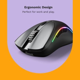 Glorious Gaming - Model D 2 Wireless Ergonomic Mouse, Superlight 66g, up to 210 hr Battery Life, 26K Optical Sensor, 6 Programmable Buttons, 80 Million Clicks, FPS, MMO, MOBA, Battle Royale (Black)