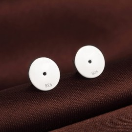 Earring Backs 18K White Gold Plated Sterling Silver Hypoallergenic Earring Clasp for Earrings with Delicate Gift Box, White gold Sterling silver, silver