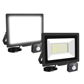 YOJZMA 50W Motion Sensor Flood Light Outdoor, 5000 LM Outdoor LED Spotlight IP66 Waterproof 6000K Daylight Security Lights for Garden Garage Yard Sports Ground （2 Pack）