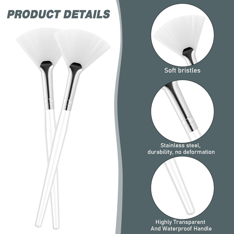10 PCS Face Mask Brush Soft Facial Fan Brush Acid