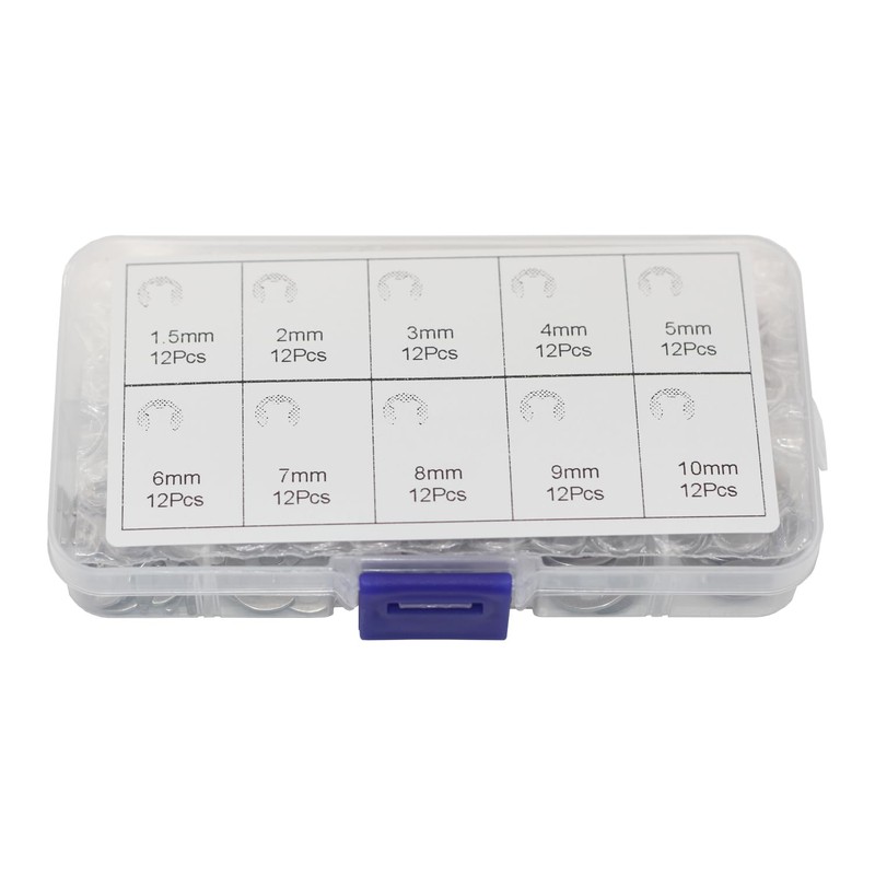 120Pcs Metric 304 Stainless Steel E Clips C Circlip Kit