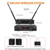 innopow 200-Channel Wireless Microphone, Wireless Lavalier Microphone Dual UHF Bodypack
